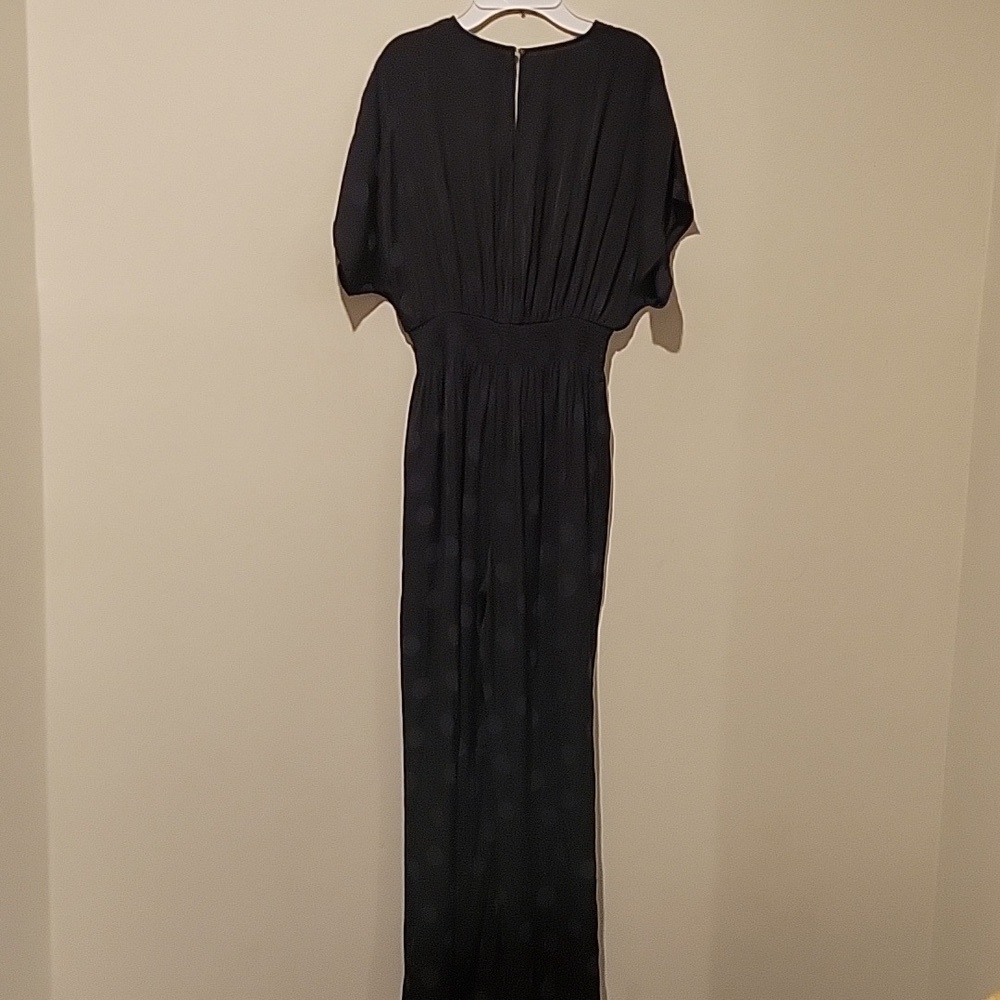 ❤️ MADEWELL WRAP FRONT SMOCK-WAIST JUMPSUIT IN SATIN DOT JACQUARD, XXS - Picture 10 of 13